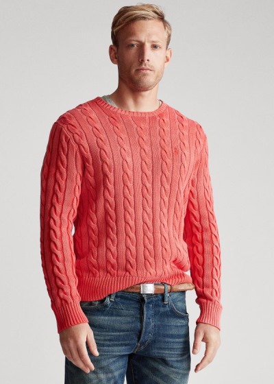 Polo Ralph Lauren Cable-Knit Cotton Striktrøje Herre Danmark (YXEBL8632)